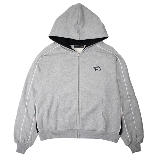 Heather Paneled Zip Up