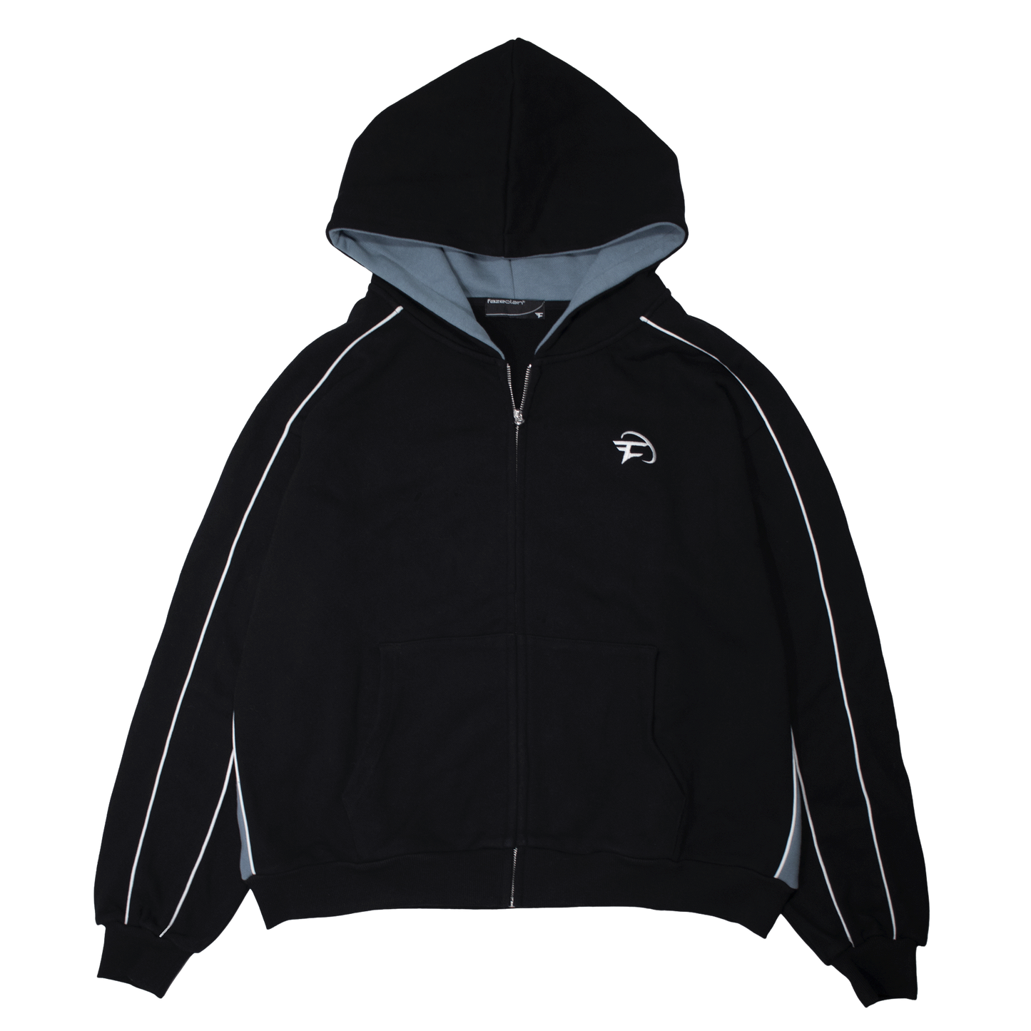 Black Paneled Zip Up