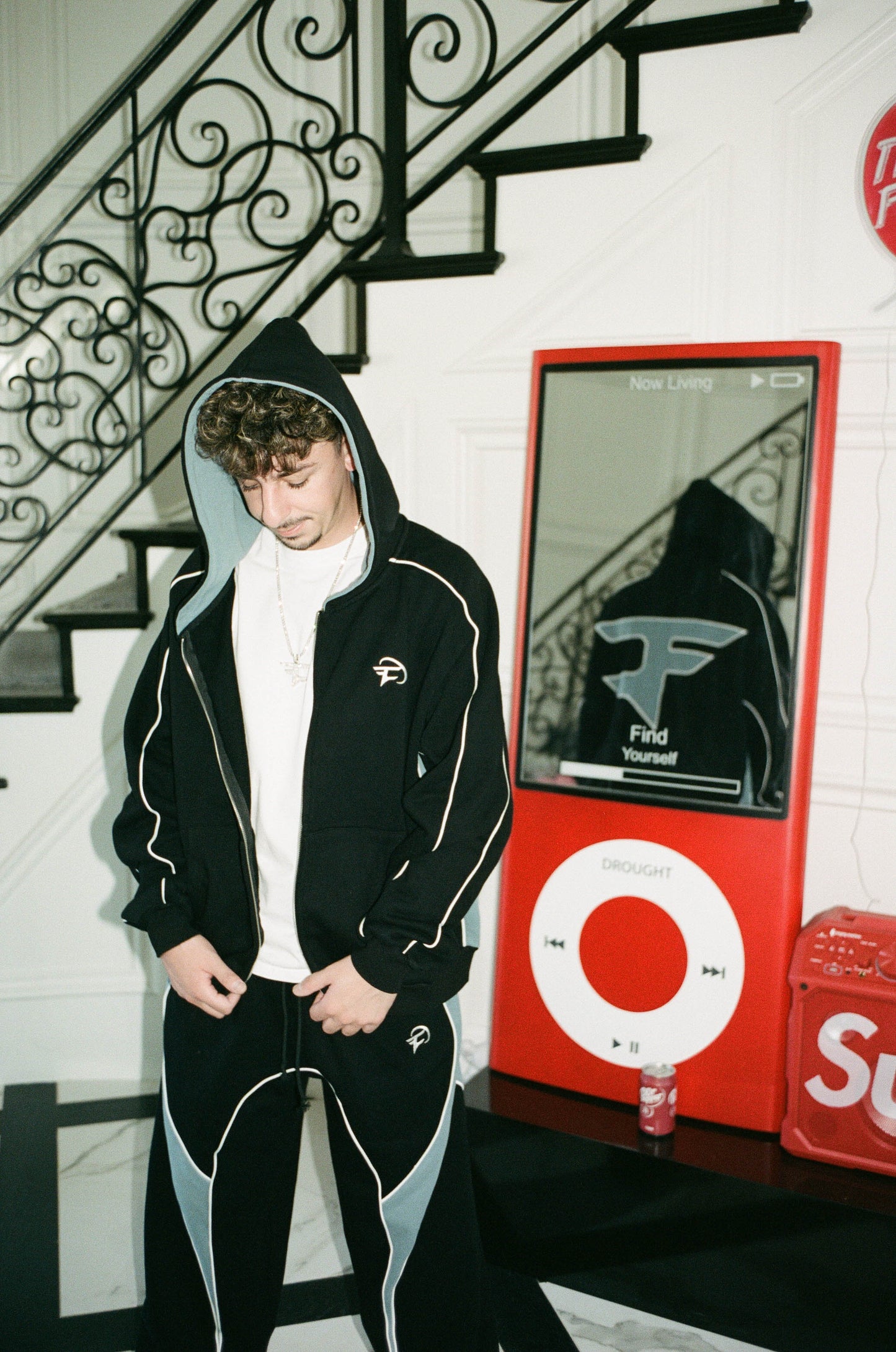 Black Paneled Sweatpants