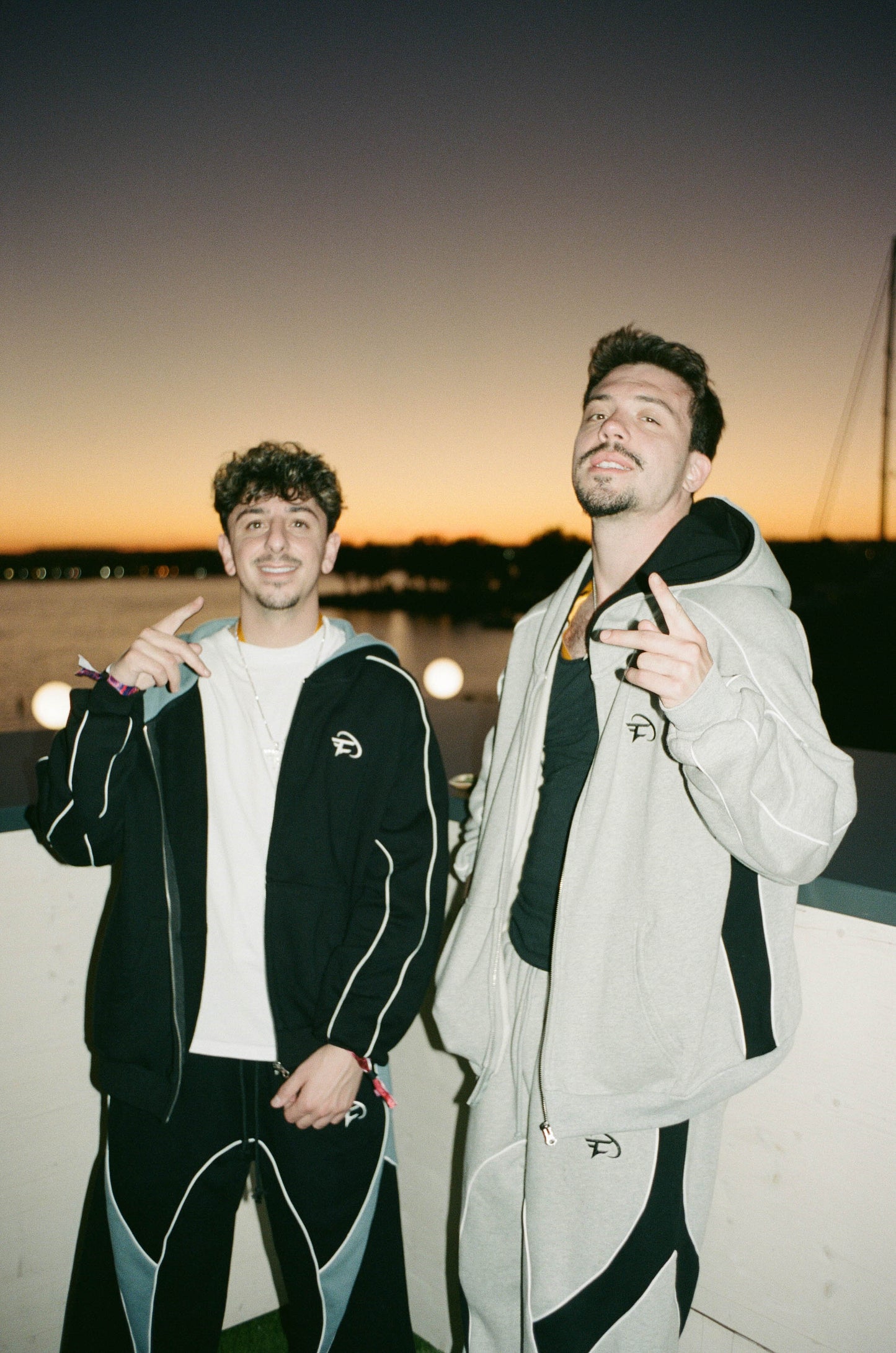 Black Paneled Zip Up