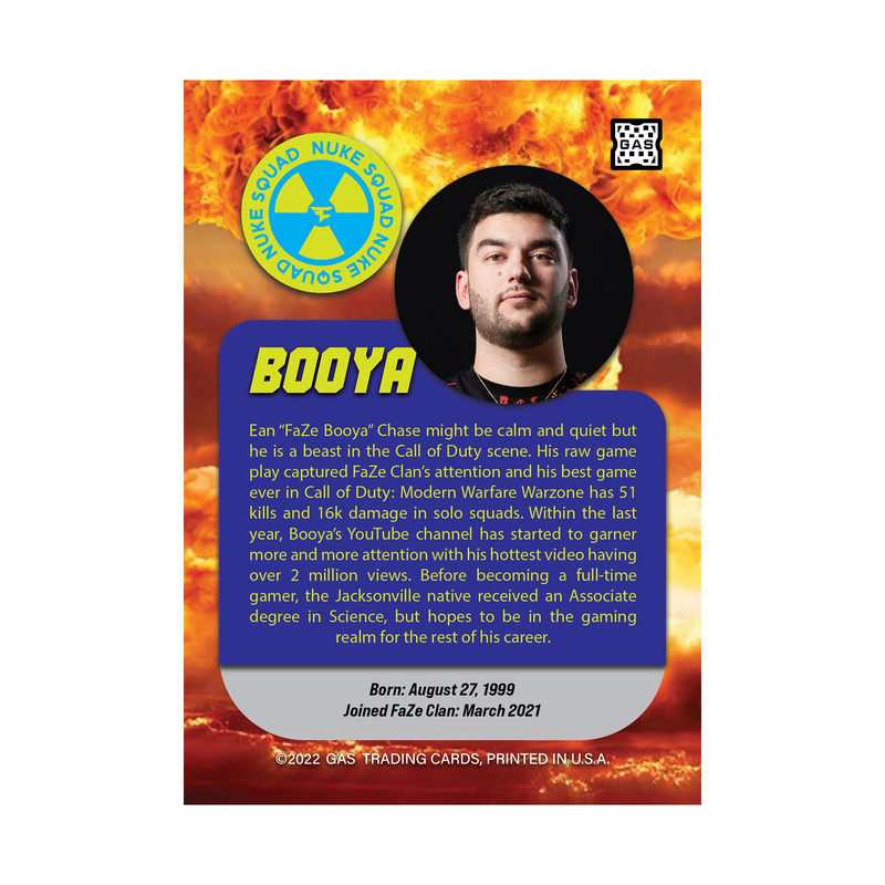 Faze Booya - Official GAS Rookie Card *COMING SOON*