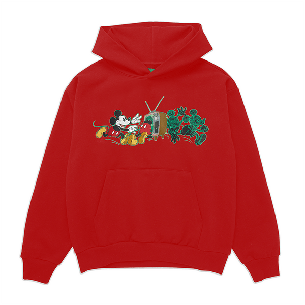 Mickey On The Grid Hoodie - Red